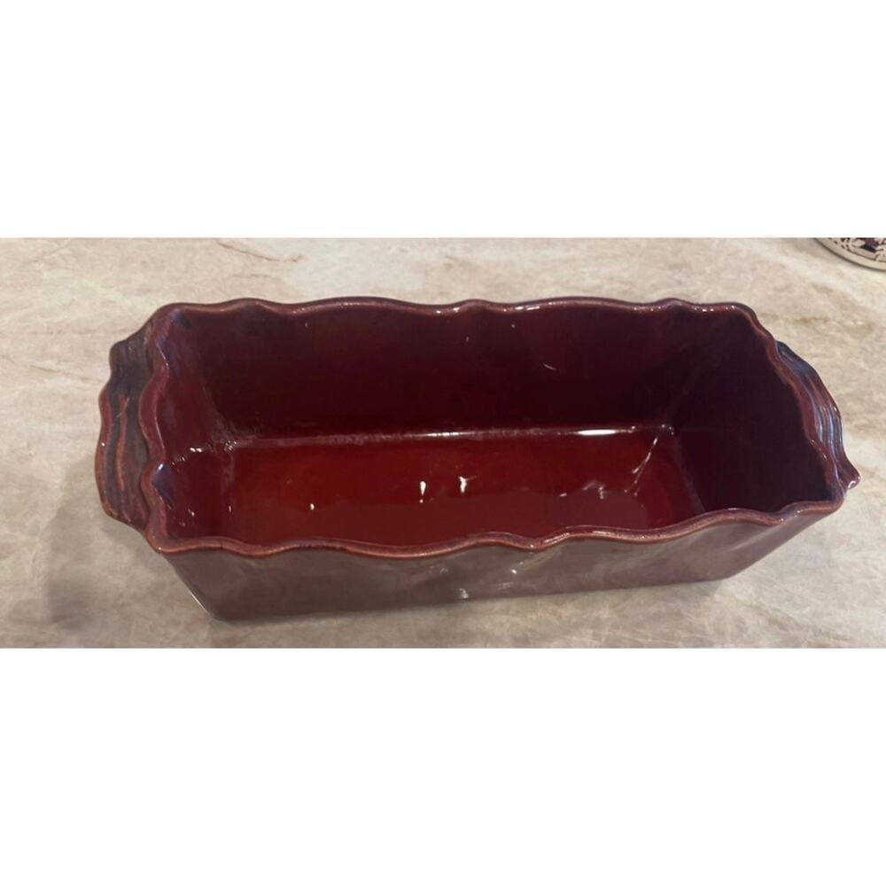 Appolia stoneware french bread pan brown glaze  France